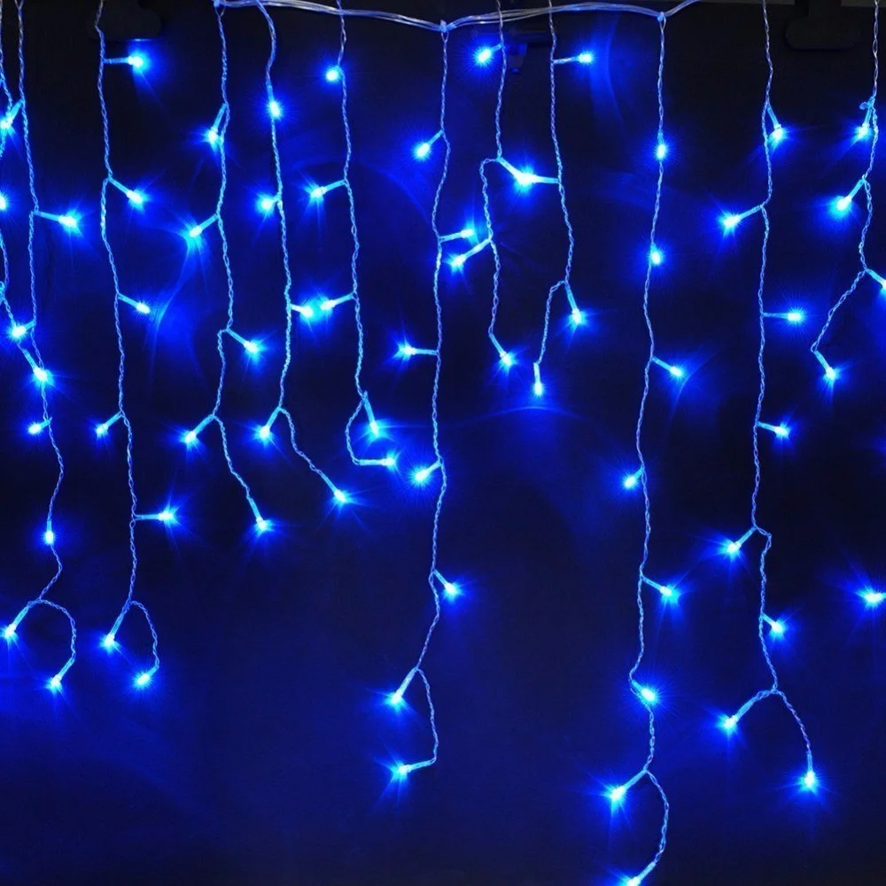 ULD-B1805-048/DTA BLUE IP20 Бахрома светодиодная, 1,8м. 48 светодиодов. Синий свет. Провод прозрачны